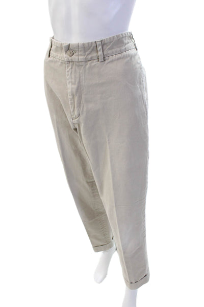 Jack Donnelly Womens Cotton Zip Button Straight Cuff Bottom Pants Khaki Size EUR
