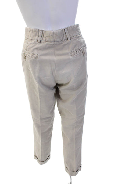 Jack Donnelly Womens Cotton Zip Button Straight Cuff Bottom Pants Khaki Size EUR