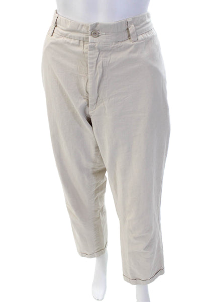 Jack Donnelly Womens Cotton Zip Button Straight Leg Pants Khaki Size EUR 34