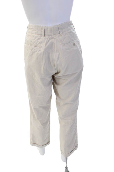 Jack Donnelly Womens Cotton Zip Button Straight Leg Pants Khaki Size EUR 34