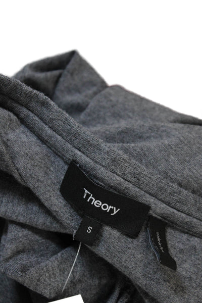 Theory Womens Crew Neck Sleeveless Pocket Detail Side Slit Dress Gray Size S