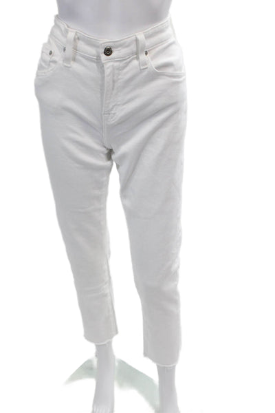 AG-ED Denim Womens Cotton Pocketed Distressed Ankle Skinny Jeans White Size 26