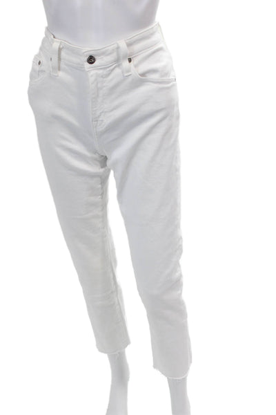 AG-ED Denim Womens Cotton Pocketed Distressed Ankle Skinny Jeans White Size 26