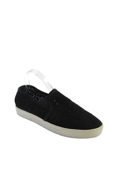 Joie Womens Suede Round Toe Cutout Detail Slip On Casual Shoes Black Size 10