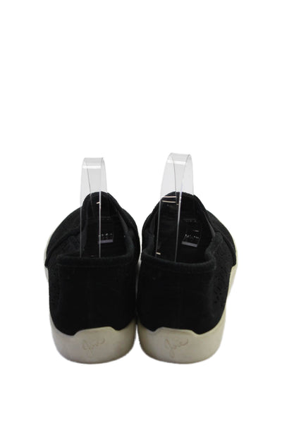 Joie Womens Suede Round Toe Cutout Detail Slip On Casual Shoes Black Size 10