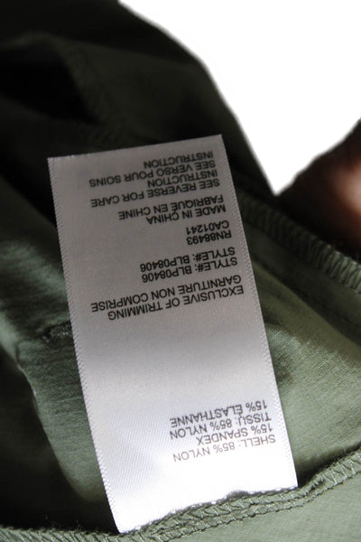 Blanc Noir Womens Zippered Buckled High-Waisted Cargo Shorts Green Size S