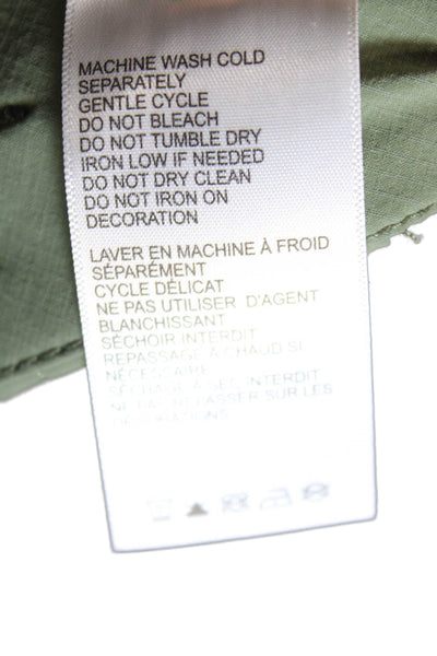 Blanc Noir Womens Zippered Buckled High-Waisted Cargo Shorts Green Size S