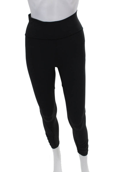 Lululemon Womens Activewear Ruched Mid-Rise Ankle Leggings Black Size 4