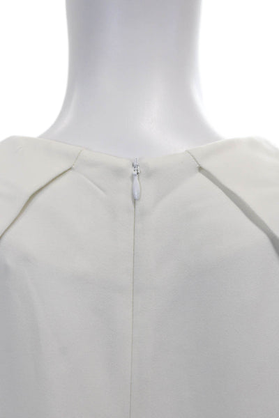 Joseph Womens Sleeveless Zippered Pleated Tank Top Blouse Cream Size 36