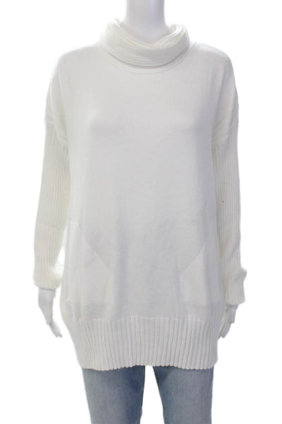 Renuar Womens Long Sleeve Turtleneck Knit Pullover Sweater White Size L