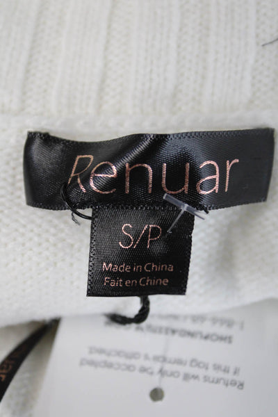 Renuar Womens Turtleneck Long Sleeve Side Split Pullover Sweater Cream Size S