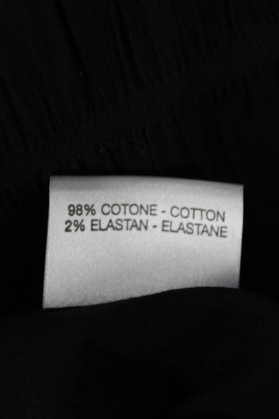 Purotatto Womens Cotton Zip Long Sleeve A-Line Knee Length Dress Black Size 42