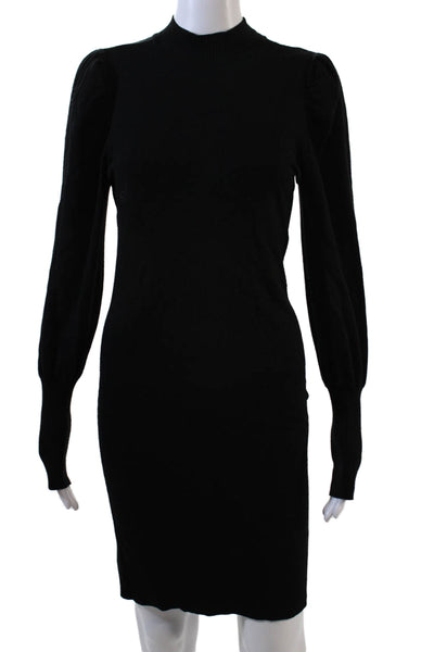 Band of Gypsies Womens Long Sleeve Mock Neck Sweater Bodycon Dress Black Size M