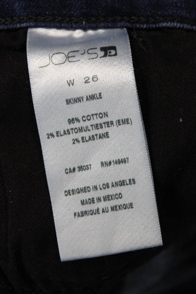 Joes Womens Cotton Dark Wash Mid-Rise Skinny Denim Jeans Blue Size 25