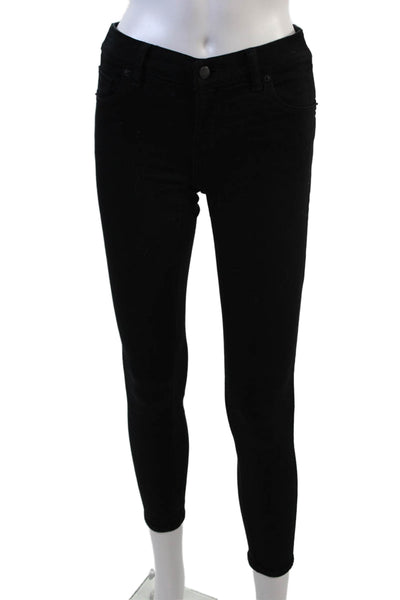Hatch Womens Elastic Waist Mid Rise Skinny Jeans Black Size 26