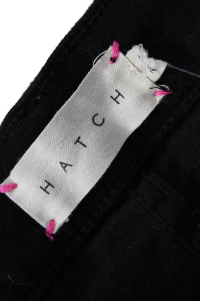 Hatch Womens Elastic Waist Mid Rise Skinny Jeans Black Size 26