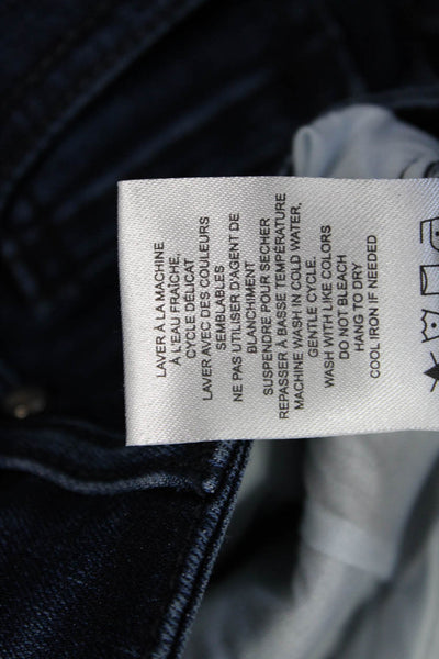 Renuar Womens Cotton Blend Studded Mid-Rise Straight Leg Jeans Blue Size 4