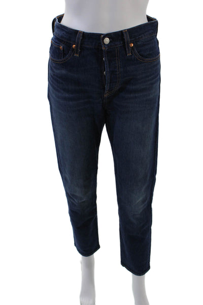 Levis Womens Cotton Five Pocket Mid Rise Casual Skinny Jeans Blue Size 26
