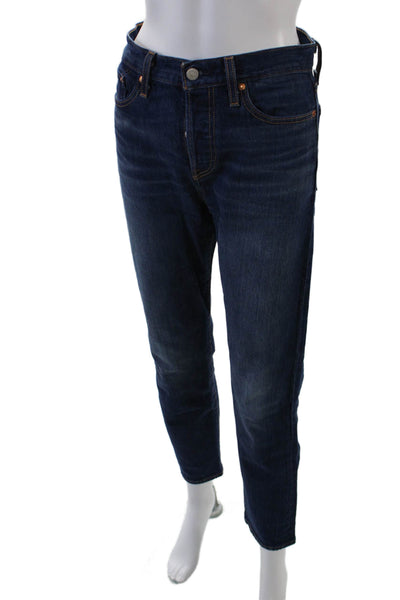 Levis Womens Cotton Five Pocket Mid Rise Casual Skinny Jeans Blue Size 26