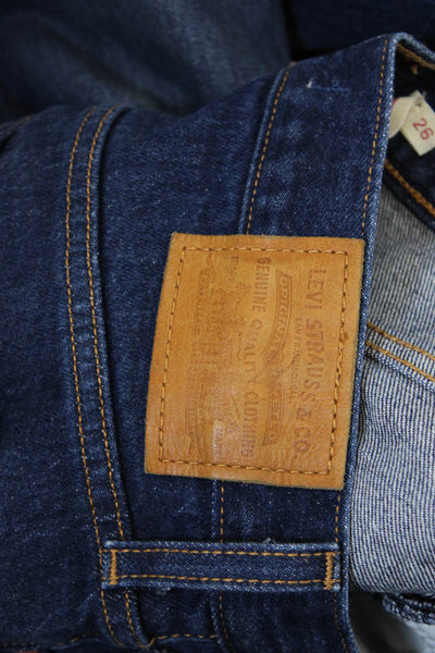 Levis Womens Cotton Five Pocket Mid Rise Casual Skinny Jeans Blue Size 26