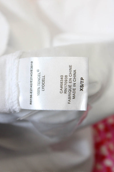 Renuar Womens Long Sleeved Raw Hem Detail Buttoned Blouse White Size XS