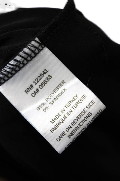 Isle Womens Cotton Long Sleeve Ruffled Detail Mini Dress Solid Black Size L
