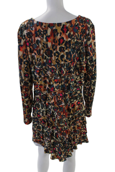 Isle Womens Elelements Long Sleeve Spotted Print Mini Dress Multicolor Size XL