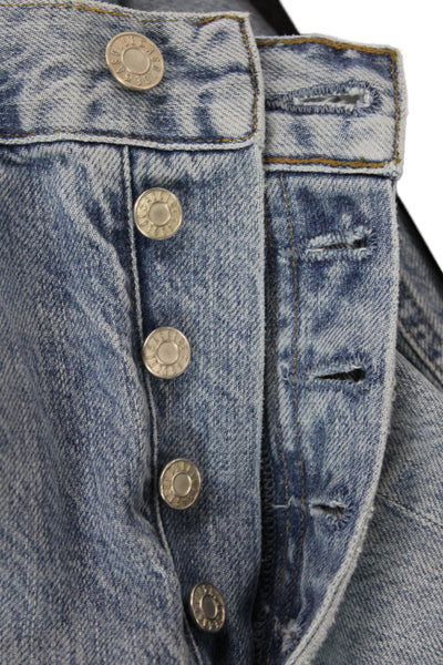 Agolde Womens High Rise Button Up Skinny Leg Jeans Blue Cotton Size 23