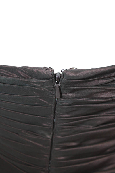 Vicky Tiel Womens Strapless Sleeveless Pleated Mini Dress Black Size 6