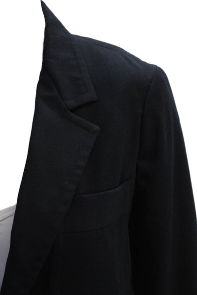 Iisli Womens Textured Collared Long Sleeve Button Suit Blazer Navy Size 06