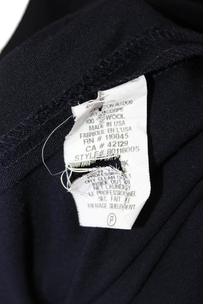 Iisli Womens Textured Collared Long Sleeve Button Suit Blazer Navy Size 06