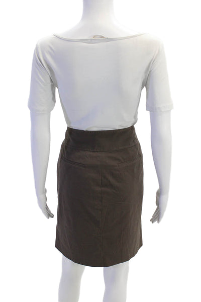Elie Tahari Womens Textured Tie Front Lined Mini Dress Skirt Brown Size M