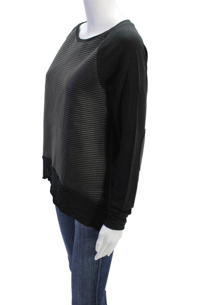 Generation Love Womens Faux Leather Long Sleeve Top Black Size M