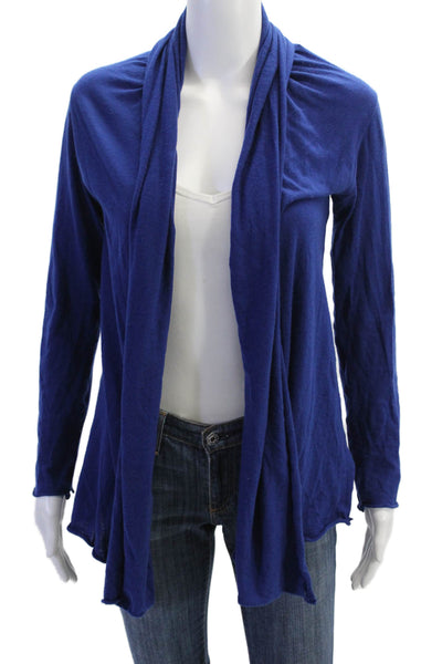 Club Monaco Womens Wool Open Front Long Sleeve Cardigan Blue Size XS