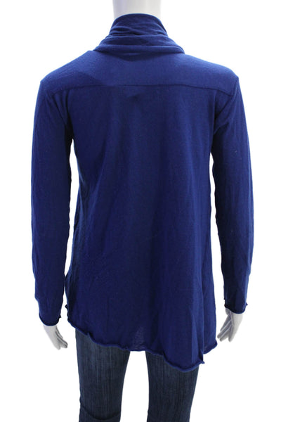Club Monaco Womens Wool Open Front Long Sleeve Cardigan Blue Size XS