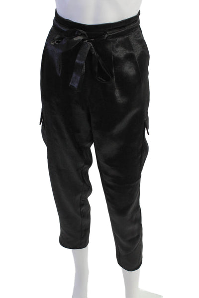 Ramy Brook Womens Cotton Elastic Waistband Sleek Slim Pants Black Size S