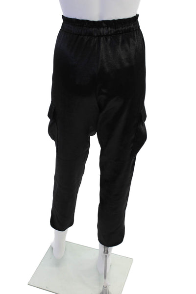 Ramy Brook Womens Cotton Elastic Waistband Sleek Slim Pants Black Size S