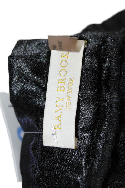 Ramy Brook Womens Cotton Elastic Waistband Sleek Slim Pants Black Size S