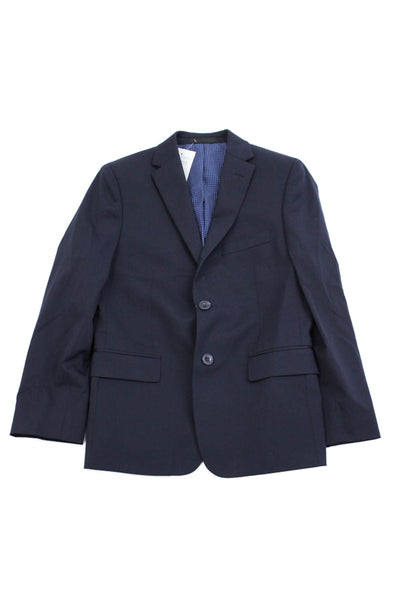 Michael Kors Boys Two Button Notched Lapel Blazer Jacket Navy Blue Wool Size 14R