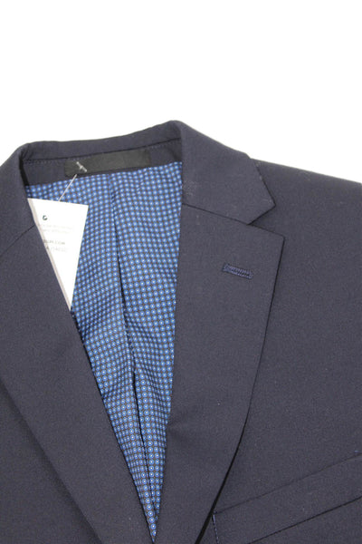 Michael Kors Boys Two Button Notched Lapel Blazer Jacket Navy Blue Wool Size 14R