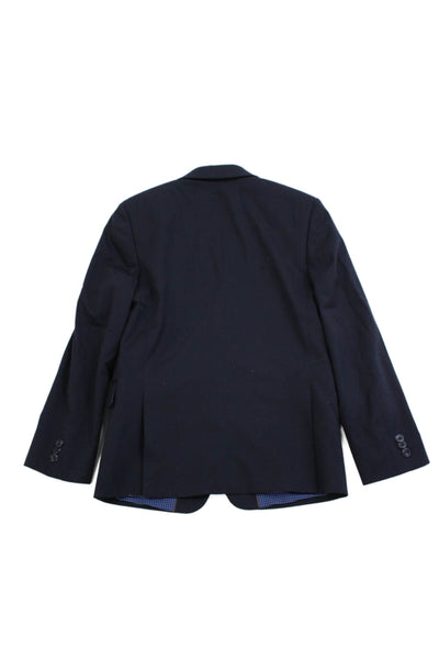 Michael Kors Boys Two Button Notched Lapel Blazer Jacket Navy Blue Wool Size 14R
