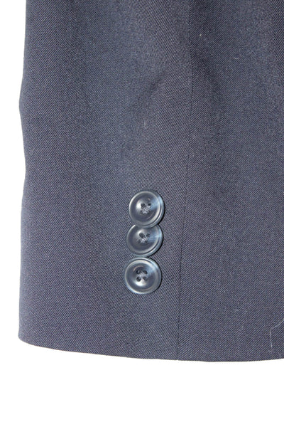 Michael Kors Boys Two Button Notched Lapel Blazer Jacket Navy Blue Wool Size 14R