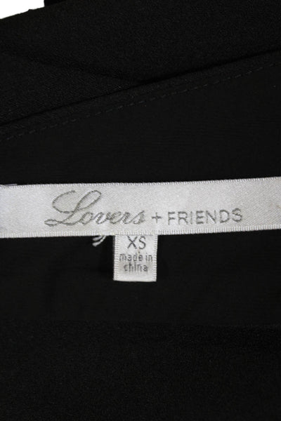 Lovers + Friends Womens Cropped Sleeveless Halter Top Blouse Black Size Extra Sm