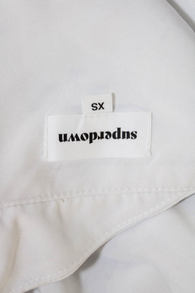 Superdown Womens Sleeveless Cropped Halter Top Blouse White Size Extra Small