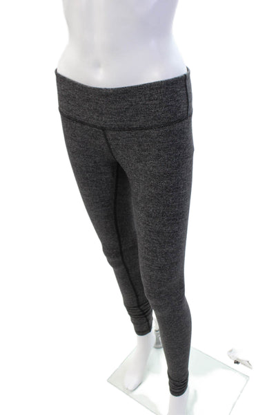 Lululemon Womens High Waisted Herringbone Athletic Leggings Gray Size 6