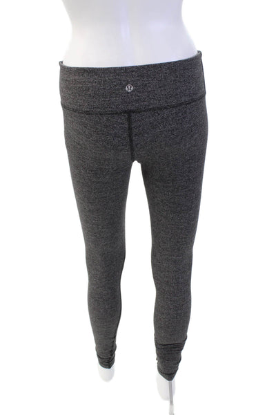 Lululemon Womens High Waisted Herringbone Athletic Leggings Gray Size 6