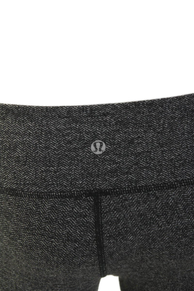 Lululemon Womens High Waisted Herringbone Athletic Leggings Gray Size 6