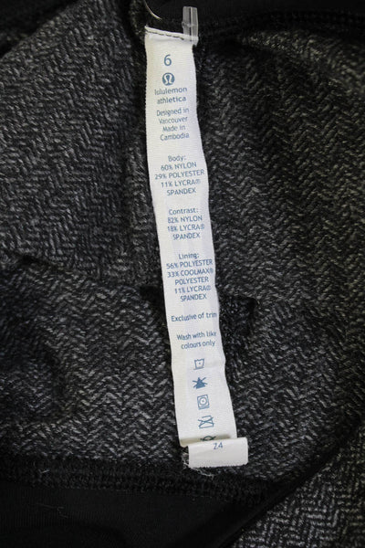 Lululemon Womens High Waisted Herringbone Athletic Leggings Gray Size 6