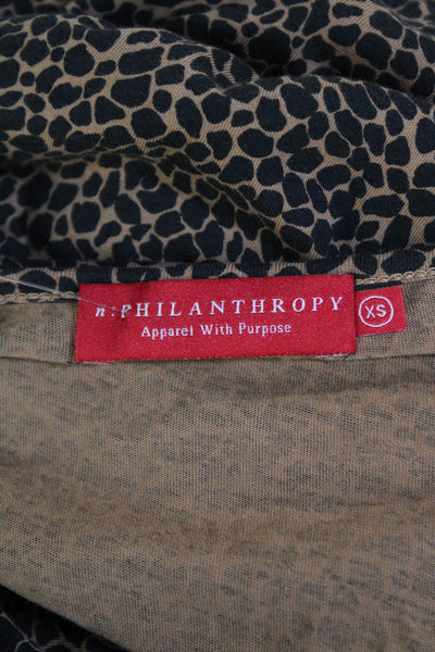 Philanthropy Womens Cotton V-Neck Spotted Spaghetti Strap Bodysuit Brown Size XS