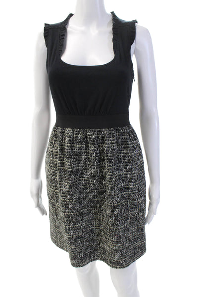 Rebecca Taylor Womens Sleeveless Ruffle Detail Woven Skirt Dress Black Size 2